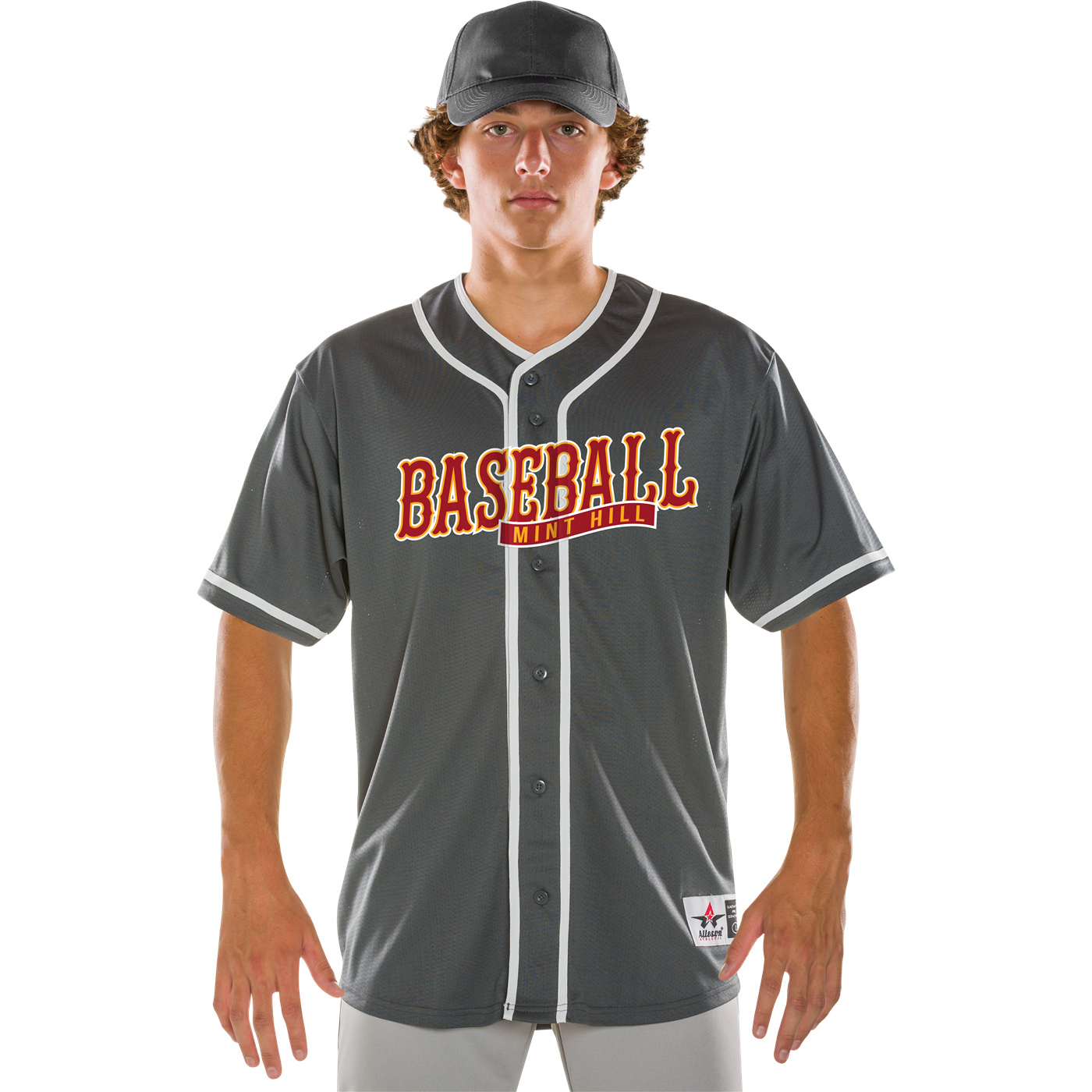 Custom Ombre Red Grey Full Button Baseball Team Jerseys | YoungSpeeds