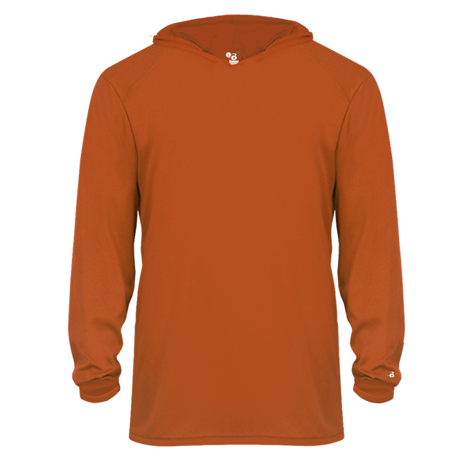 B-Core L/S Hood Tee | Badger Sport - Athletic Apparel