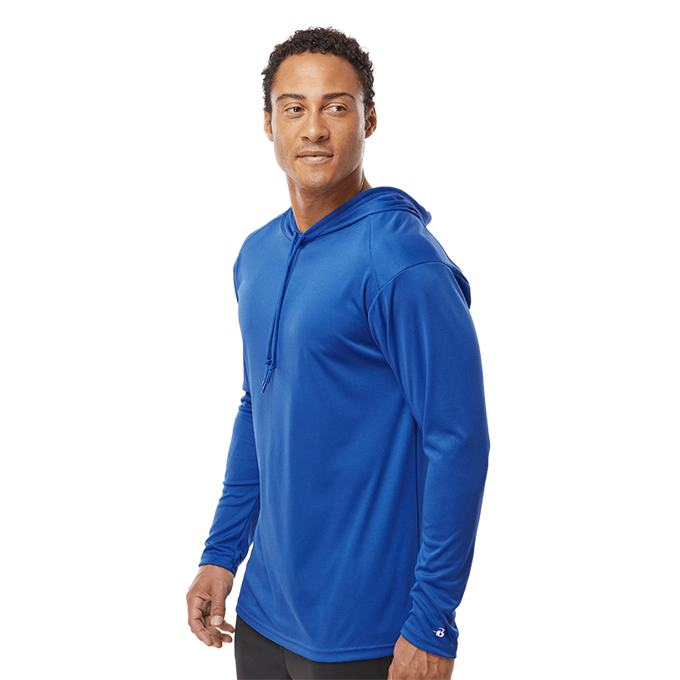 B-Core L/S Hood Tee | Badger Sport - Athletic Apparel