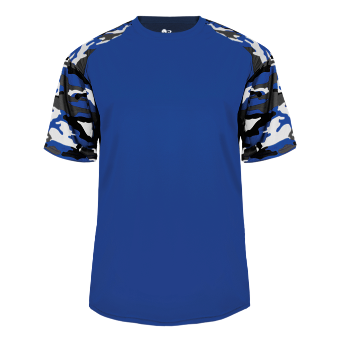 Wicking Uniform Shirt Front and/or Back Badger Sport Camo Sleeve Wicking Jersey Blank or Custom Youth/Adult, 18 Colors 