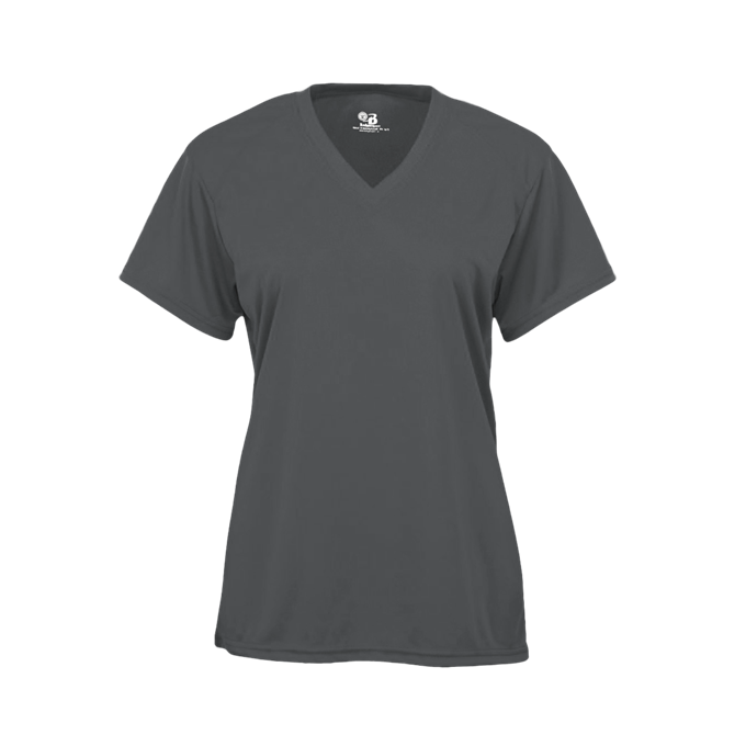 Badger Women's B-Core Short Sleeve V-Neck T-Shirt BLACK LG 