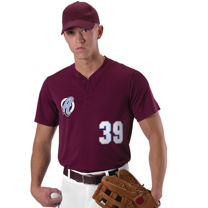 Adult Baseball 2 Button Henley Jersey