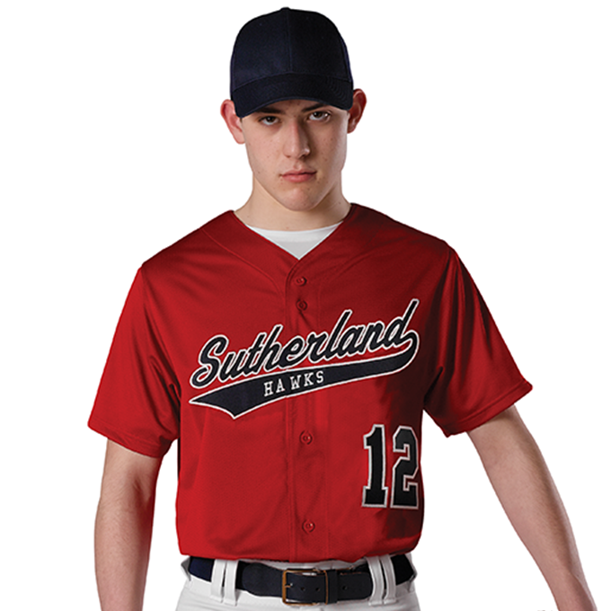 Adult Faux Mesh Baseball Jersey