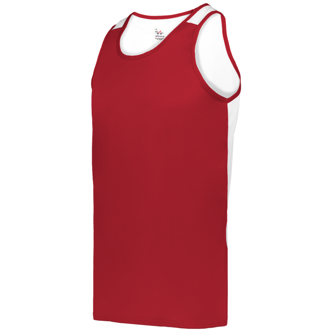 トップス andwang track jersey setup Cropped Racerback Tank in Ribbed Cotton Jersey in WHITE