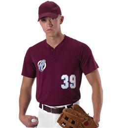 Adult Baseball 2 Button Henley Jersey
