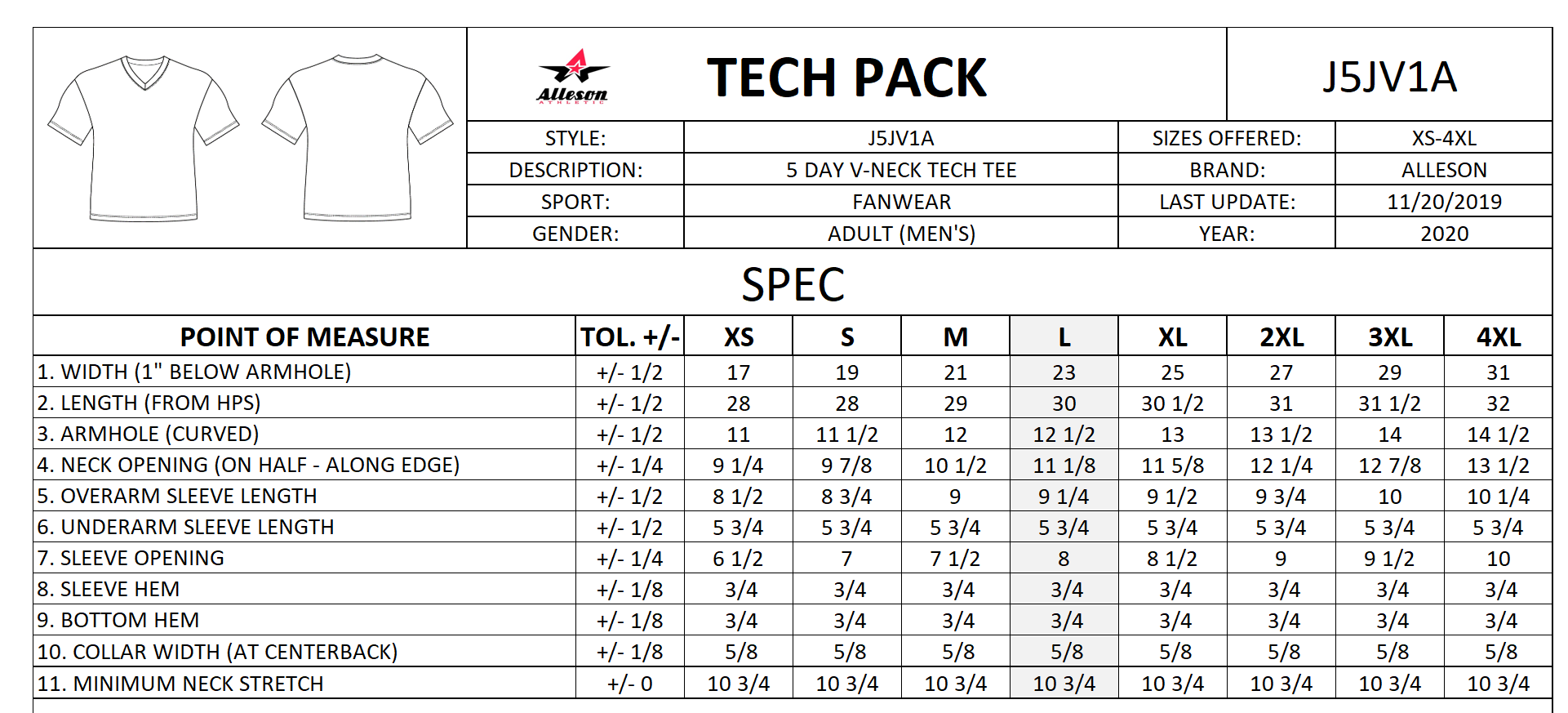 5-Day V-Neck Tech Tee | Badger Sport - Athletic Apparel