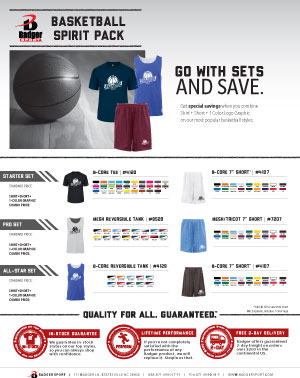 Badger Sales Sheet - Spirit Pack - Basketball