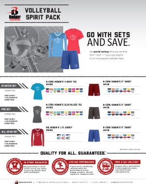 Badger Sales Sheet - Spirit Pack - Volleyball