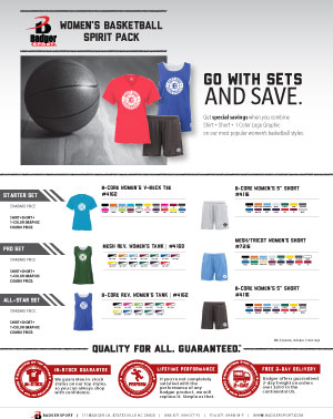 Badger Sales Sheet - Spirit Pack - Women's Basketball